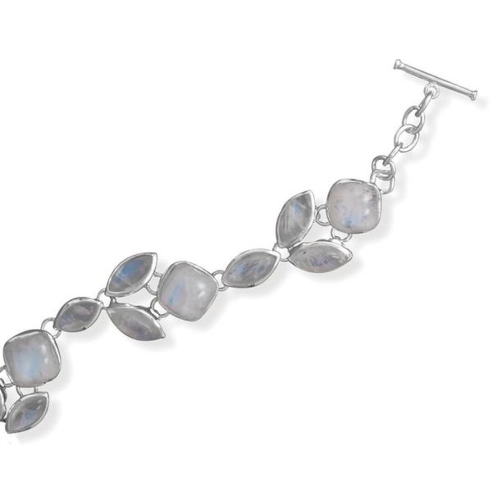 Sterling Rainbow Moonstone Bracelet